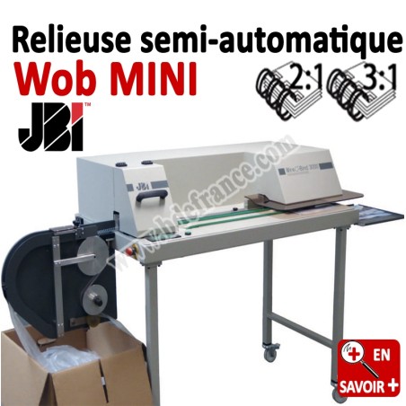 Relieuse automatique 3:1/2:1 Metal - Relier jusqu'au 250 feuilles (1-1/4) Wob MINI JBI N°5 Machines à relier professionnelles