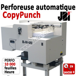 Perforation automatique A4 - 10,000 feuilles/heure CopyPunch JBI Machine à relier par anneaux