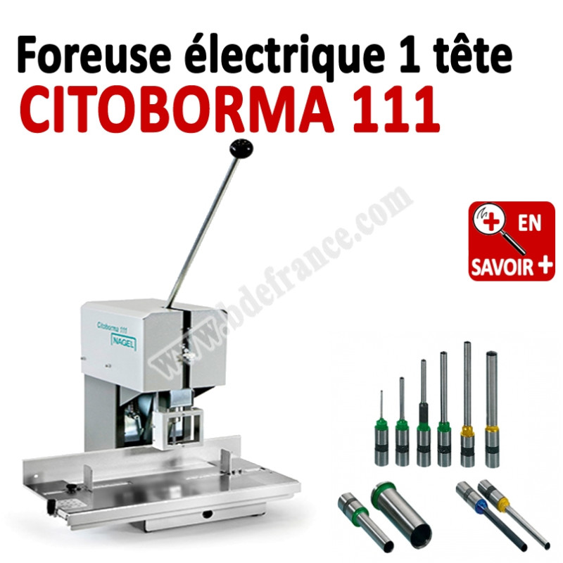 Foreuse électrique 1 tête - Capacité : 50 mm Forets 2 à 9 mm CITOBORMA 111 N° 5 Foreuse de papier Foreuse électrique 1 tête - Capacité : 50 mm Forets 2 à 9 mm CITOBORMA 111 N° 5 Foreuse de papier