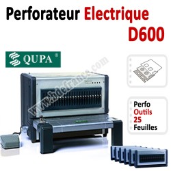 Perforateur Horizontal Electrique -Perforation 25 feuilles A4 D600 QUPA  A - Perforateur