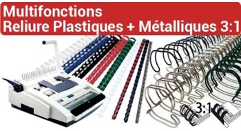Machine à relier Multifonctions Anneaux plastiques + métalliques 3:1