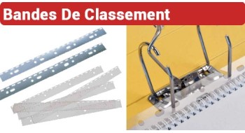 Bandes de classement pour reliures Anneaux plastique et métalliques