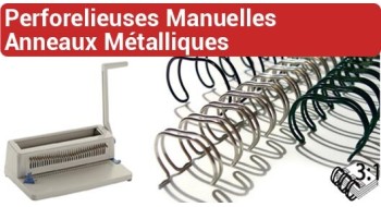 Perforelieur manuel pour anneaux métalliques 3:1 et 2:1